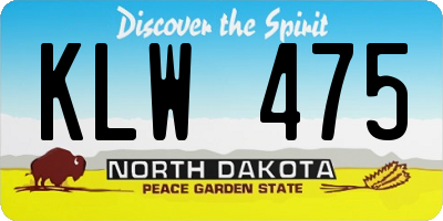 ND license plate KLW475