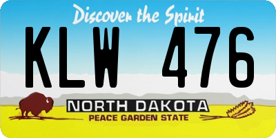 ND license plate KLW476