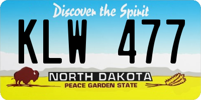 ND license plate KLW477