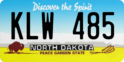 ND license plate KLW485