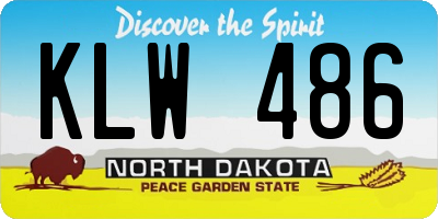 ND license plate KLW486