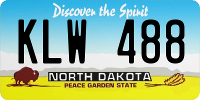 ND license plate KLW488