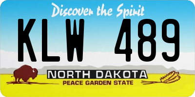 ND license plate KLW489