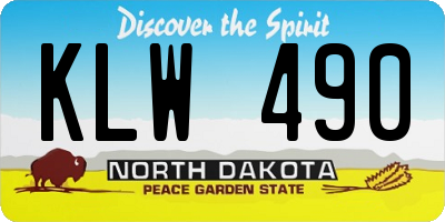 ND license plate KLW490