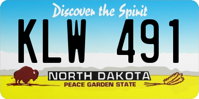 ND license plate KLW491