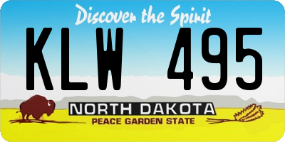 ND license plate KLW495