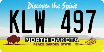 ND license plate KLW497