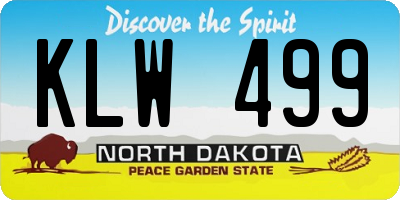 ND license plate KLW499