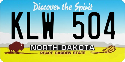 ND license plate KLW504
