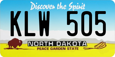ND license plate KLW505