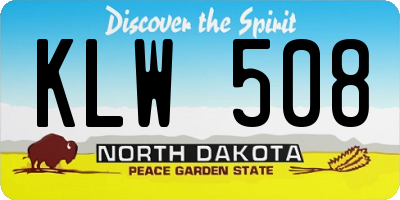 ND license plate KLW508
