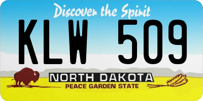 ND license plate KLW509