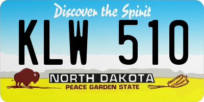 ND license plate KLW510