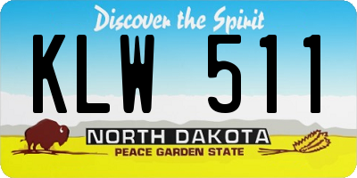 ND license plate KLW511