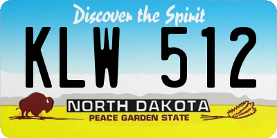 ND license plate KLW512