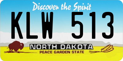 ND license plate KLW513