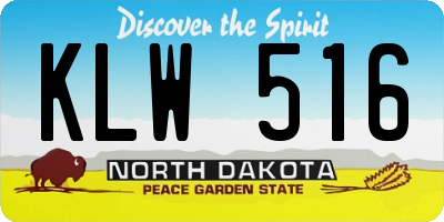 ND license plate KLW516