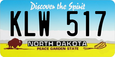 ND license plate KLW517