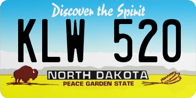 ND license plate KLW520