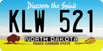ND license plate KLW521