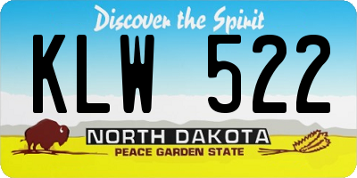 ND license plate KLW522