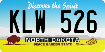 ND license plate KLW526