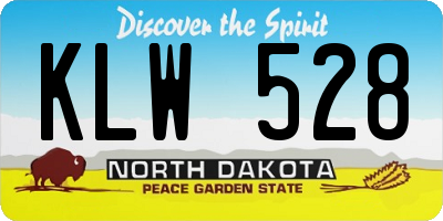 ND license plate KLW528