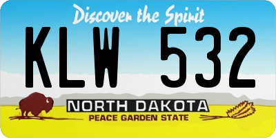 ND license plate KLW532
