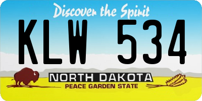ND license plate KLW534