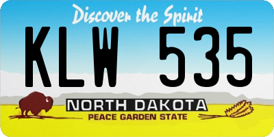 ND license plate KLW535