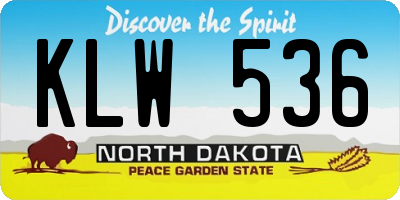 ND license plate KLW536