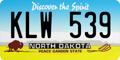 ND license plate KLW539