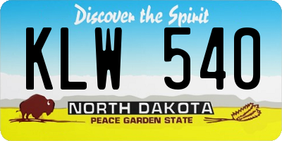 ND license plate KLW540
