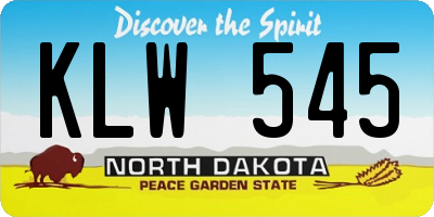 ND license plate KLW545