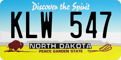 ND license plate KLW547
