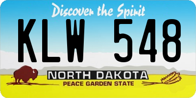 ND license plate KLW548