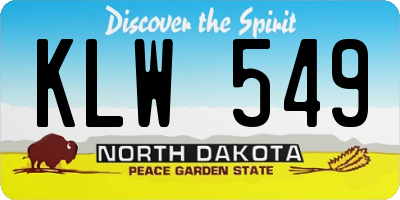 ND license plate KLW549