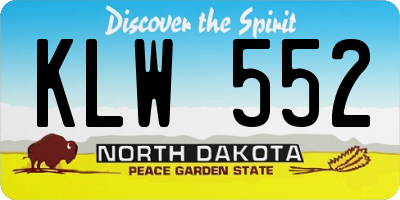 ND license plate KLW552