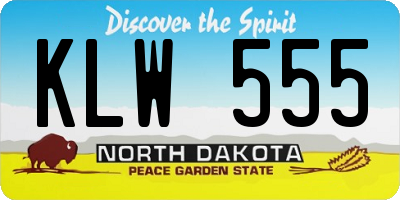 ND license plate KLW555