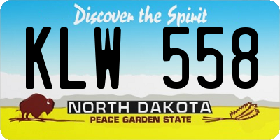 ND license plate KLW558