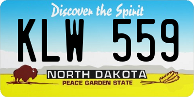ND license plate KLW559