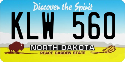 ND license plate KLW560