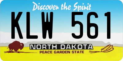 ND license plate KLW561