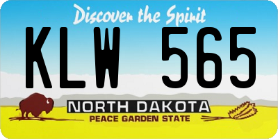 ND license plate KLW565