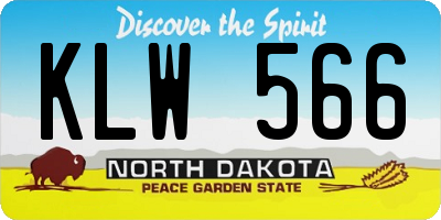 ND license plate KLW566