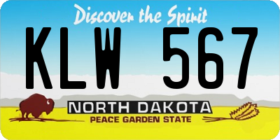 ND license plate KLW567