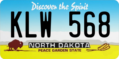 ND license plate KLW568