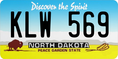 ND license plate KLW569