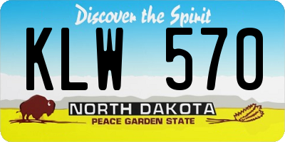 ND license plate KLW570