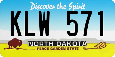 ND license plate KLW571